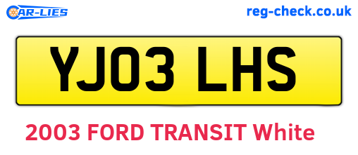 YJ03LHS are the vehicle registration plates.