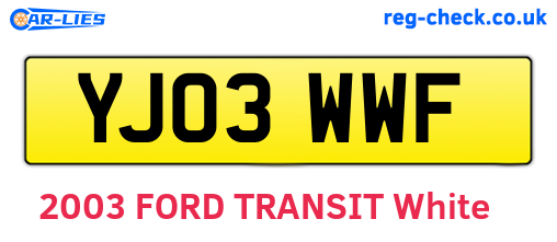 YJ03WWF are the vehicle registration plates.