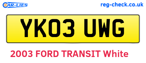 YK03UWG are the vehicle registration plates.