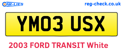 YM03USX are the vehicle registration plates.