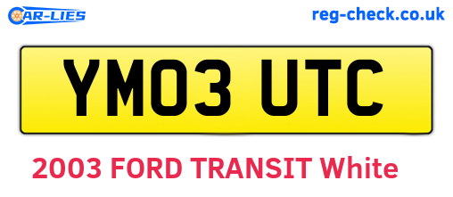 YM03UTC are the vehicle registration plates.