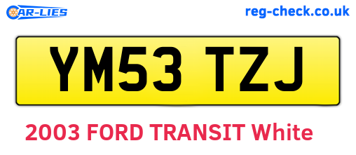 YM53TZJ are the vehicle registration plates.