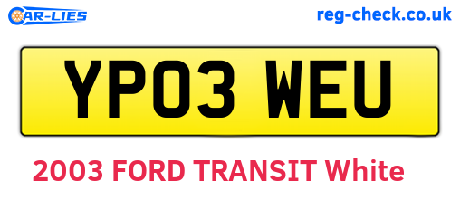 YP03WEU are the vehicle registration plates.