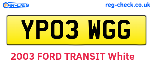 YP03WGG are the vehicle registration plates.