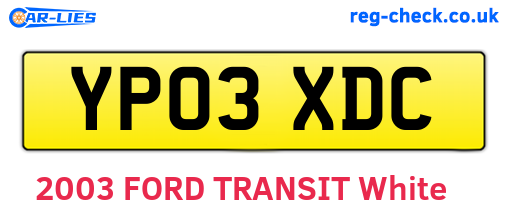 YP03XDC are the vehicle registration plates.