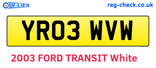 YR03WVW are the vehicle registration plates.