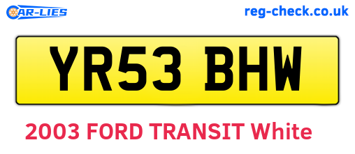 YR53BHW are the vehicle registration plates.