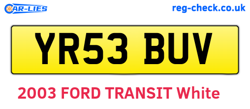YR53BUV are the vehicle registration plates.