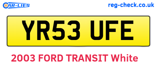 YR53UFE are the vehicle registration plates.