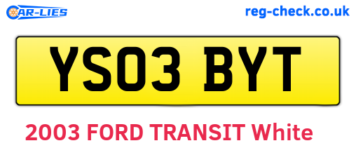 YS03BYT are the vehicle registration plates.