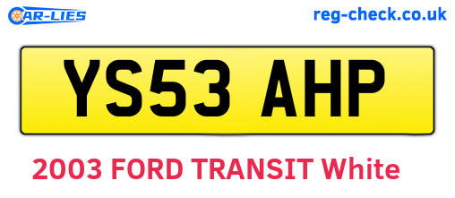 YS53AHP are the vehicle registration plates.
