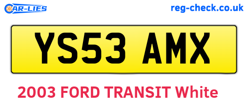YS53AMX are the vehicle registration plates.