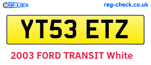 YT53ETZ are the vehicle registration plates.