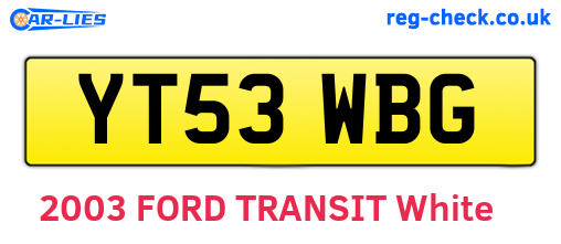 YT53WBG are the vehicle registration plates.