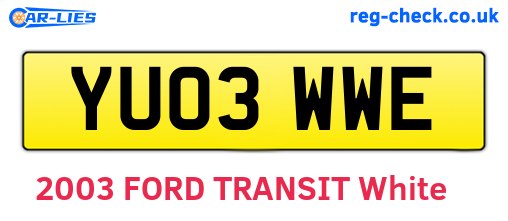 YU03WWE are the vehicle registration plates.