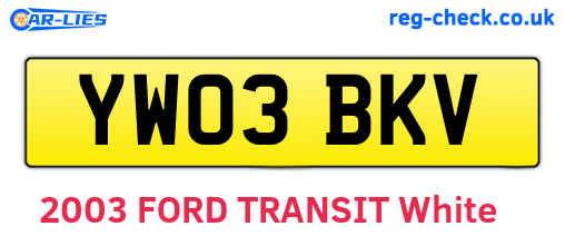 YW03BKV are the vehicle registration plates.