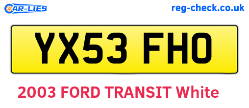 YX53FHO are the vehicle registration plates.