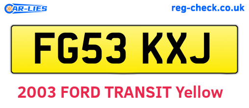 FG53KXJ are the vehicle registration plates.