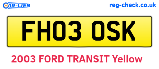 FH03OSK are the vehicle registration plates.
