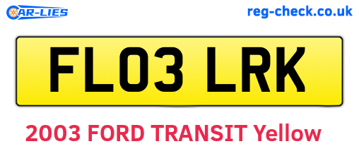 FL03LRK are the vehicle registration plates.