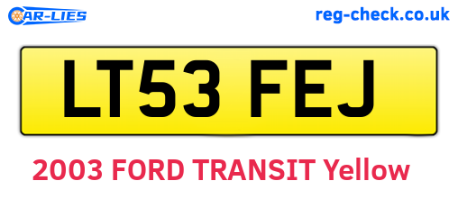 LT53FEJ are the vehicle registration plates.