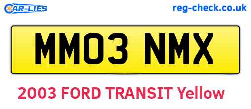 MM03NMX are the vehicle registration plates.
