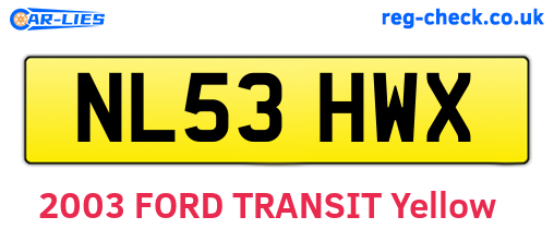 NL53HWX are the vehicle registration plates.