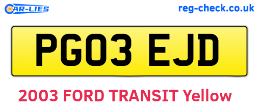 PG03EJD are the vehicle registration plates.