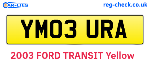 YM03URA are the vehicle registration plates.