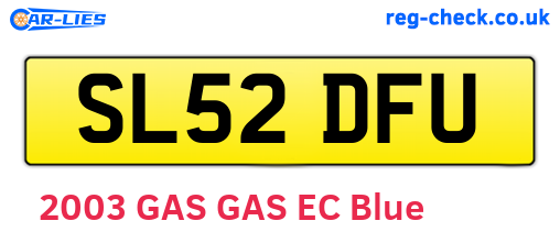 SL52DFU are the vehicle registration plates.