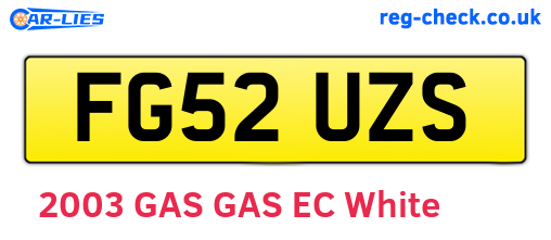 FG52UZS are the vehicle registration plates.