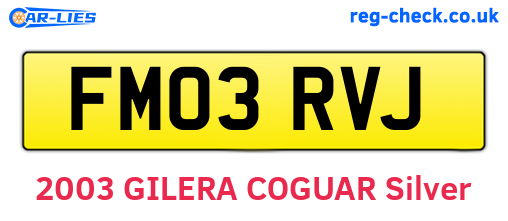 FM03RVJ are the vehicle registration plates.