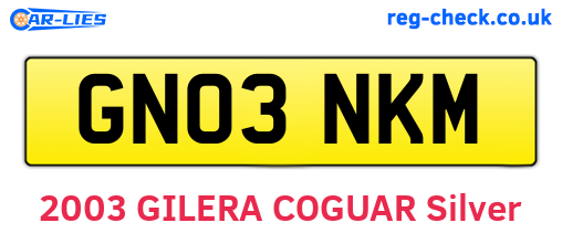 GN03NKM are the vehicle registration plates.