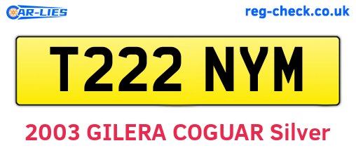 T222NYM are the vehicle registration plates.