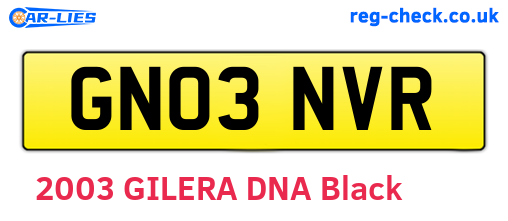 GN03NVR are the vehicle registration plates.
