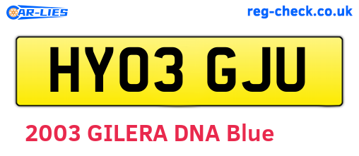HY03GJU are the vehicle registration plates.