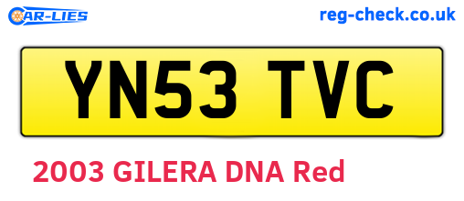 YN53TVC are the vehicle registration plates.