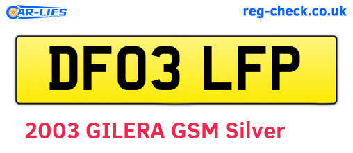 DF03LFP are the vehicle registration plates.