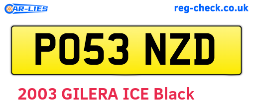 PO53NZD are the vehicle registration plates.