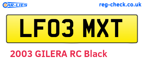 LF03MXT are the vehicle registration plates.