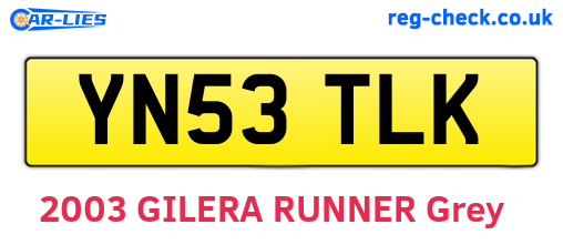 YN53TLK are the vehicle registration plates.
