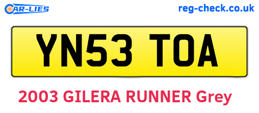 YN53TOA are the vehicle registration plates.