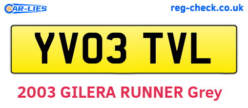 YV03TVL are the vehicle registration plates.