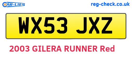 WX53JXZ are the vehicle registration plates.