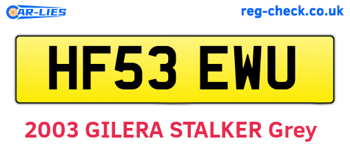 HF53EWU are the vehicle registration plates.