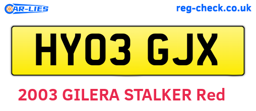 HY03GJX are the vehicle registration plates.