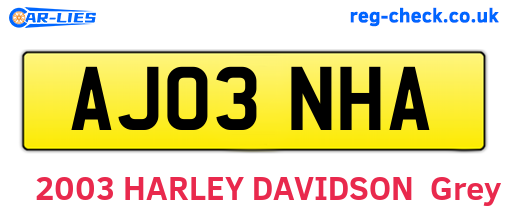 AJ03NHA are the vehicle registration plates.
