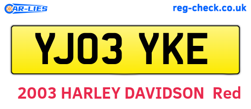 YJ03YKE are the vehicle registration plates.