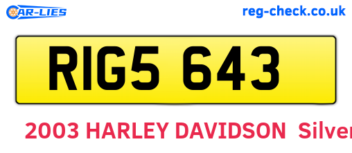 RIG5643 are the vehicle registration plates.