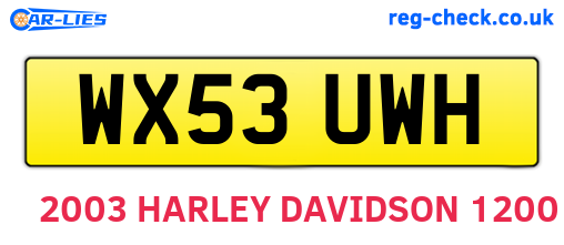 WX53UWH are the vehicle registration plates.